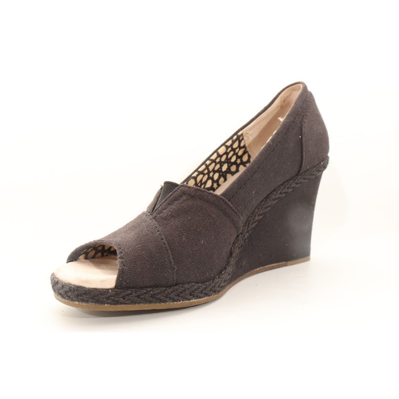 TOMS Vegan Sandals Spadriles Wedges Heel Brown Wome's 6 ($)3712 - Picture 6 of 7